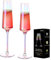 Cyimi Crystal Champagne Glasses Flutes Set of 2 Iridescent, Lead Free Premium Modern Champagne Glasses, Hand Blown Classic Champagne Flutes Set (7OZ,210ML)