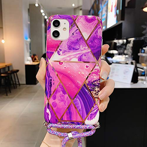 Emlivi Crossbody Case for iPhone 11 Pro Marble Glitter iPhone 11 Pro Necklace Case Detachable Adjustable Phone Lanyard Mobile Phone Chain Neck Strap Cord Chain Compatible with Apple iPhone 11 Pro