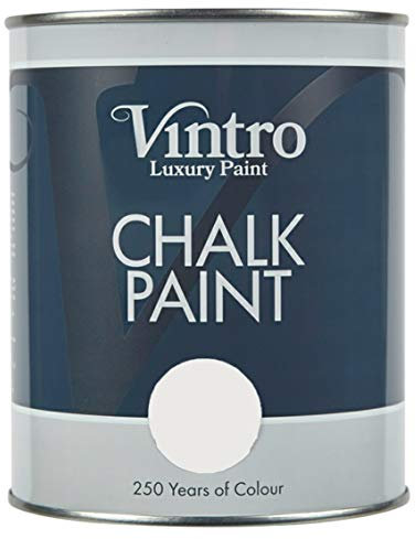 Vintro | Off White Chalk Paint | Furniture Paint | Shabby Chic | Upcycle | Decorate | Ultra Matt Finish | 1 Litre (Nymph)
