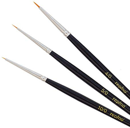 Repino Toray Pinsel Set Künstlerpinsel - sehr dünn - sehr fein - Grösse 10/0, 5/0, 4/0 - Toraypinsel Pinselset