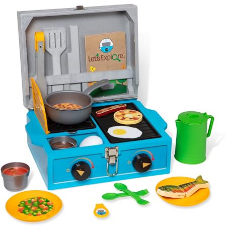 Melissa & Doug Let's Explore! Campingkocher-Spielset | Camping-Set für Kinder | 3+ Jahre | Geschenk für Jungen oder Mädchen