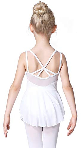 Soudittur Mädchen Ballettkleidung Ballettkleid Kinder Kurzarm Balletttrikot Ballettanzug Tanzkleid Tanzbody Baumwolle mit Rock Tütü