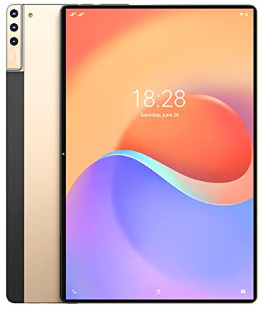LNBEI Android Tablet - 10Inch for Students Large Capacity Reading with X30 Flagship Chip,HD Display,Android 10 OS,20W Fast Charge,Smart Split Screen Suitable for Students,Office Worker (Gold)
