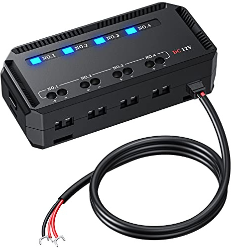 ELECTOP 12V Bloc Fusible Universel 20A Moto Automobile Bloc Fusible Fusible et Boîte de Relais Kit avec 4 Circuits Low Profile Mini Porte-Fusible Plat Boîte à Fusible de Batterie