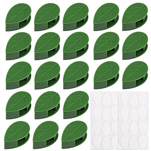 GOUWEIBA 80 Pezzi Clip per Piante, Parete per Piante Autoadesiva Plant Supports Accessorio per Appendere Piante Rampicanti, Porta Fissaggio per Giardinaggio Verdure, con 100 Pezzi di Adesivi