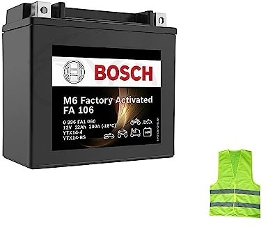 COMPATIBILE CON BMW R GS 1200 per anno 2013 al 2018 BATTERIA YTX14-BS BOSCH FA1060 IN GEL SLA GIÀ PRONTA ALL’USO CARICA BATTERIE 12 AH AMPERE 12 VOLT 150X87X145MM