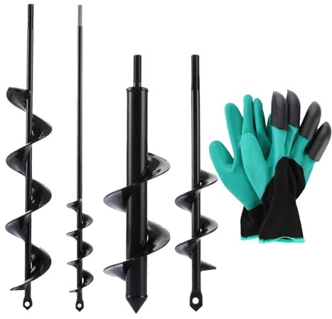 APACALI 4PCS Trivella per Trapano, Punte a coclea per piantare, Trivelle da Giardino Trivella Trapano a Mano da Giardino per Elettrico, trivella a scoppio per Fiori, Bulbi di Semenzali