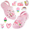 CityComfort Sabot de Jardin Fille, Chaussure Enfant avec Charmes à Clipser (Rose, 30/31 EU)