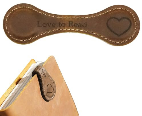 Ruzister Personalisierte magnetische Leder-Lesezeichen im Vintage-Stil mit Liebe zum Lesen, Gravur, motivierendem Text, Buchmarkierungsclip, Geschenk