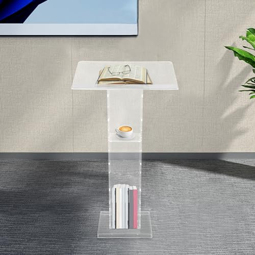 KEESUNG Rednerpult Schräges Acryl-Podium, Klares Acryl Rednerpult Tragbare Kirche Kanzel Ständer Stehpult Rednerpult Acryl-Rednerpult für Vorträge, Konzerte, Reden und Präsentationen Stehpult Hörsäle
