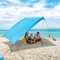 Tente de Plage Anti UV UPF50+, AKLIFFE 2.1m x 2.1m Sunshade portative d'auvent avec 2 Pièces Poteaux en Aluminium, 4 ancrages de Sac de Sable, Abri Extérieur pour la Plage, Camping ou Pique-Niques