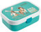 wolga-kreativ Kinder Mepal Campus Kinder Brotdose personalisiert Bauernhof Pferd für Mädchen Lunchbox mit Fächern und Unterteilung als Geschenk zur Einschulung, Schule, Kindergarten
