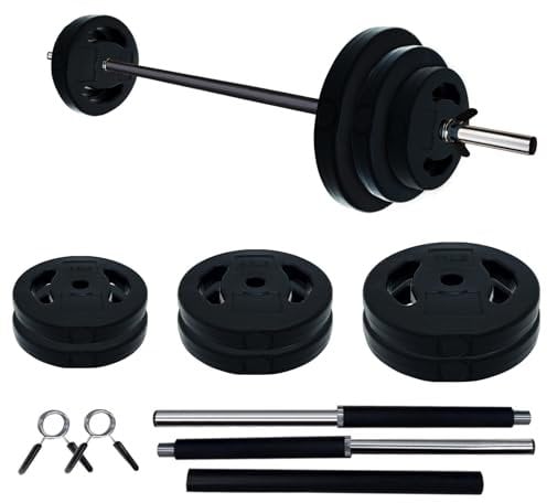 Cardio Body Pump Weights, Barbell Weight Set, Adjustable Free Weights for Home and Gym Workout, 40LB, Black