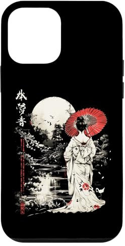 iPhone 12 mini Geisha Japanese Ink Drawing Traditional Kimono Case