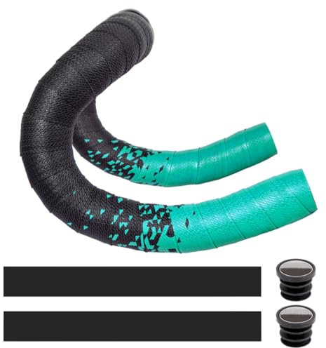 MOCNT Nastro per Manubrio Bicicletta PU Nastro Manubrio per Bici Adesivo Cycling Nastro Manubrio da Corsa Antiscivolo Assorbente Urti Ciclismo Nastri Sfumato Verde Chiaro