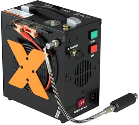 PCP Air Compressor 4500Psi/30Mpa Oil-Free and Noiseless High Pressure Air Compressor with Water/Oil Separator, Auto Shut-off Suitable for Scuba Tank,Air Gun,Powered