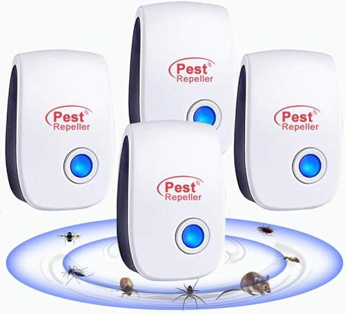 Ultrason Anti Moustique, 6 Pack Répulsif Ultrason Anti-Rongeurs Insectes & Ultrason Souris et Rats, Insectes Répulsif Électronique Anti Souris, Moustiques, Cafards, Rats, Fourmis, Araignées