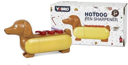 Yobro Mini-Bleistiftspitzer für Kinder - Hotdog-Design mit süßem Dackel-Motiv, handlich & praktisch