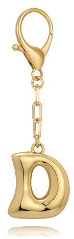 LILIE&WHITE Schlüsselanhänger mit Buchstaben D, Elegantes Design in Gold, Farbtreu & Langlebig, Personalisierte Geschenkidee für Geburtstag, Jahrestag und besondere Anlässe