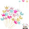 60 Piezas PU Cupcake Toppers Estrellas Corona Corazón Decoración Para Magdalenas Decoración De Muffin para Fiesta de Cumpleaños,Baby Shower y Fiesta de Bodas