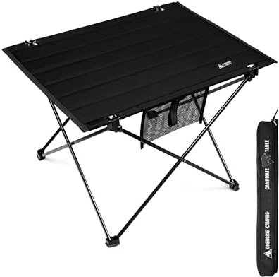 OneTigris CAMPMATE Campingtisch faltbar, Klapptisch klein faltbar, Outdoor Tisch Ultraleicht tragbarer, Tisch klappbar, Tragfähigkeit bis zu 30 kg für Outdoor, Wandern (Schwarz)