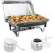 WILPREP Chafing Dish Buffet Set, 9L Rectangle Stainless Steel Food Warmer Kit with Lids Food Pans Bain Maries and Fuel Holders, Buffet Serving Utensils for Restaurant Catering Parties Weddings