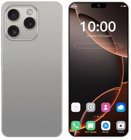 QrZrQ 4G Smartphone has 6.3-inch HD Incell Display, 32GB ROM (Expandable up to 256GB), Dual SIM Free Unlocked Android 12.0,Support Bluetooth/Wifi/GPS/FM Mobile Phone (Grey)