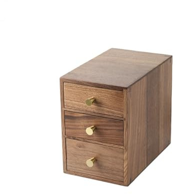 Boîte à bijoux, tiroir en bois, boîte de rangement de bureau, petite armoire en bois de noyer noir, compartiment de rangement pour table de porche, articles divers ménagers, petite boîte, étui de ran