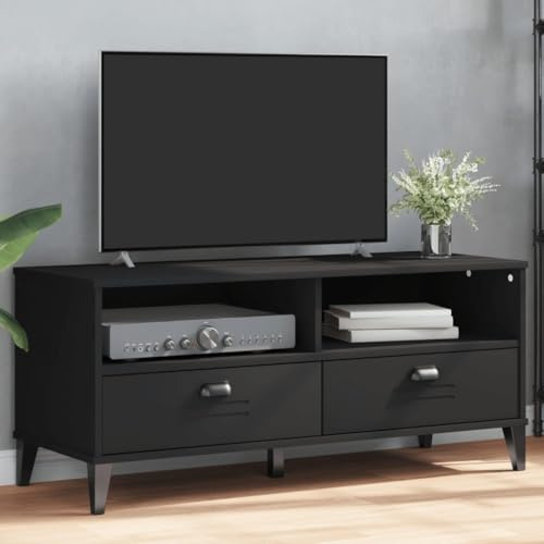 ZQQLVOO Mueble zapatero Viken negro de madera para TV, mueble de televisión, para oficina, estudio