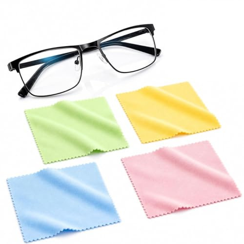5Pcs 7X6 Microfibre Eyeglasses Cleaning Cloths Glasses Wipes Screen Finger Print Clean Lens Glass Car Microfiber Spectacle Micro Phone Clothes Eye Fibre Lint Spectacles Laptop Camera Sunglasses Soft