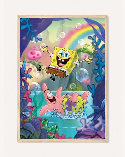 AG Design® DOPPELSEITIGES Set mit 1 Spongebob-Postern und Kunstdrucken | 30 x 42 cm | Für Kinderzimmer und Babyzimmer | Ohne Rahmen| AP 351506