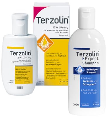 Terzolin Expert Bundle: Lösung + Shampoo für fettige Kopfhaut, 100ml+200ml | Wirkt ab 1 Anwendung, Komplettlösung für fettige Kopfhaut, Lindert Juckreiz & Schuppen, Klinisch getestet & erwiesen
