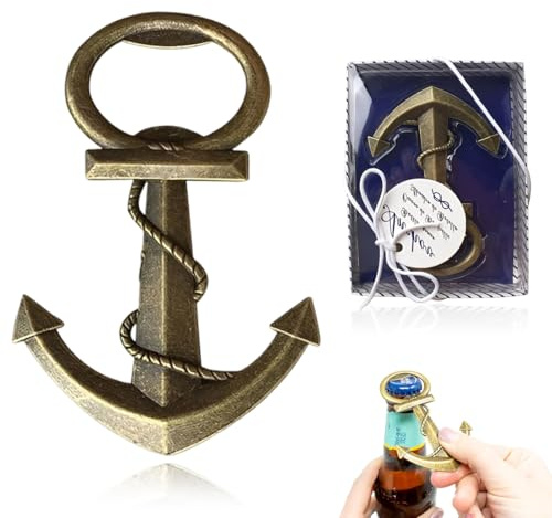 OIUAVYR 1 Anker Flaschenöffner, Kreativer Bieröffner, Geschenk Für Männer, Piratenserie Geschenk, Vintage Flaschenöffner, Mit Transparenter Geschenkbox, Geburtstagsgeschenk Für Ihn, Vatertagsgeschenk