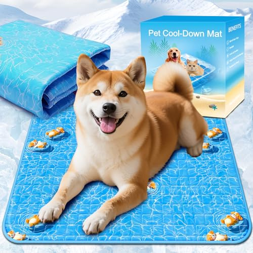 RARIRO Kühlmatte Hund kühlmatte Katze kühldecke Hund 60×90CM L Neu 2026 | Hundekühlmatte Waschbar Haustier Waschbar Krallenfest Hundematte Katze Kaninchen Kühlbett Für Hunde