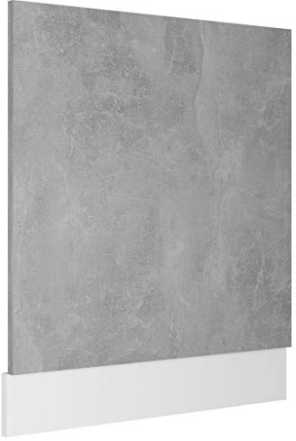 XHNIFBN Geschirrspülerblende Lyon 59,5x3x67 cm Betongrau aus Holzwerkstoff, robust und leicht zu reinigen, moderner Frontblende für Einbauküche