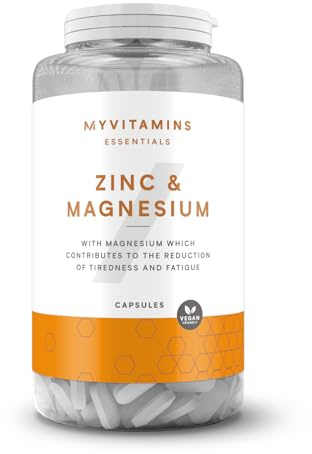 Myvitamins Zinc & Magnesium Capsules | High-Strength Blend with Vitamin B6 | Supports Immunity, Energy & Bone Health (270, Unflavoured)