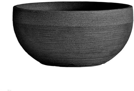 Unbekannt Pflanzschale Julian mit Rillenoptik, anthrazit, Ø 60 x H 28 cm, Erdvol. 58 l