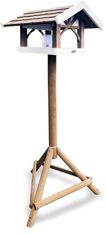 HABAU Vogelhaus Tirol mit Silo und Ständer - wetterfeste Futterstation für Wildvögel - Futterhaus 39 x 43 x 29 cm