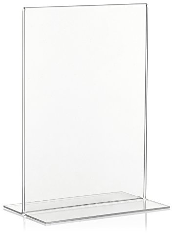 VITAdisplays 10 Stück VITAdisplays DIN A5 Tischaufsteller, Werbeaufsteller als T-Ständer, T-Aufsteller aus original PLEXIGLAS