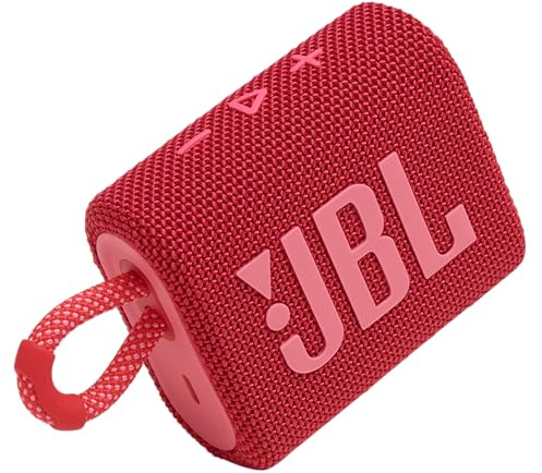 JBL Go 3: Portable Speaker with Bluetooth, Built-in Battery, Waterproof and Dustproof Feature - Red (JBLGO3REDAM)