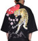 G-LIKE Herren Sommer Kimono Cardigan – Traditionelle Japanische Kleidung Haori Kostüm Taoistische Robe Langarm Jacke Chinesischer Stil Umhang Nachthemd Bademantel Nachtwäsche für Männer (Tiger)