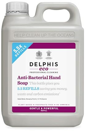 Delphis Eco Anti-Bacterial Hand Soap Wash 2 Litre Refill | Eco Friendly Hand Wash Vegan Friendly | Hand Soap Liquid