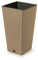 URBNLIVING Pot de fleurs carré aspect bois 265 mm pour intérieur ou extérieur (naturel)