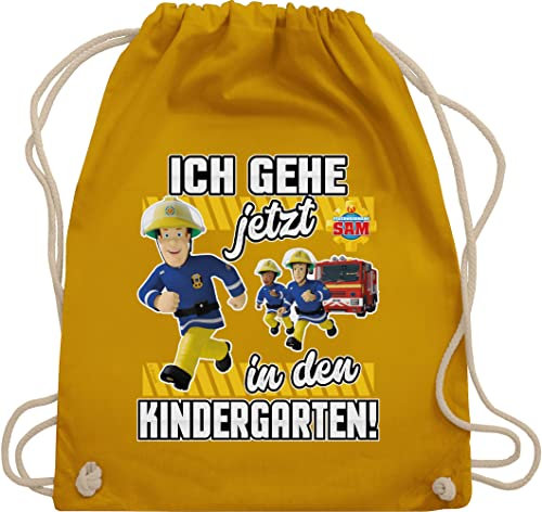 Shirtracer Turnbeutel Rucksack - Feuerwehrmann Sam Tasche - Ich gehe jetzt in den Kindergarten! - Unisize - Senfgelb - feuerwehr kindergarten mann stoffbeutel der feuermann sportbeutel feuwehrmann
