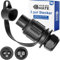 3 poliger Adapter Stecker, 1 Stück, Hartplastik-Gehäuse, 3 pol Stecker nach DIN 9680 genormt, mit Flachsteckanschluss und Dichtring, Steckanschluss für 12 V Systeme, 3 pin Plug Traktor, Landmaschine