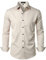 LucMatton Herrenhemd, formell, dehnbar, knitterfrei, langärmelig, schmale Passform, Button-Down-Shirt, für Hochzeit, Party, Hellbraun, L