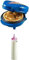 Paw Patrol Waffeleisen, Mini-Waffeleisen im einzigartigen Paw Patrol Design, Waffelgröße: Ø 10cm, offizielles Lizenzprodukt, Farbe: Blau + Bestron Teigportionierer mit Skala, Teigdosierer für 700 ml