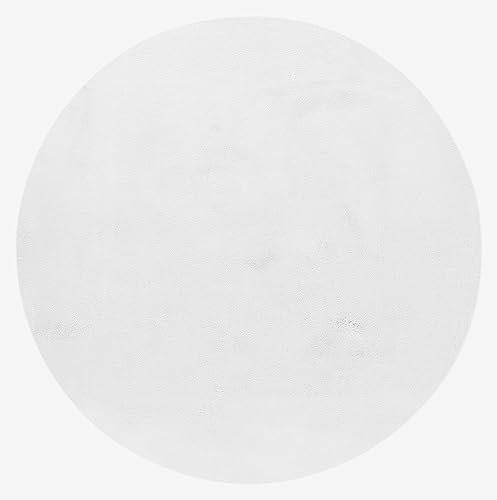 HomebyHome Teppich Wohnzimmer 200 cm Rund Weiss Waschbarer Hochflor Flauschiger Teppiche Einfarbig Moderne Design - Küchenteppich Waschbar Shaggy Extra Weich Teppich für Schlafzimmer Kinderzimmer