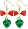 Jadive Weihnachten Glocken Ohrringe für Damen Niedliche Hängende Weihnachtsohrringe Glitzer Schleife Knoten Ohrhänger Festlicher Schmuck Geschenk für Frauen Mädchen Party Mitgebsel Dekoration