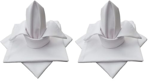 Lemos Home Stoffserviette aus Baumwolle 45x45 cm Serviette 4 Stück (Weiß) (Packung mit 2)